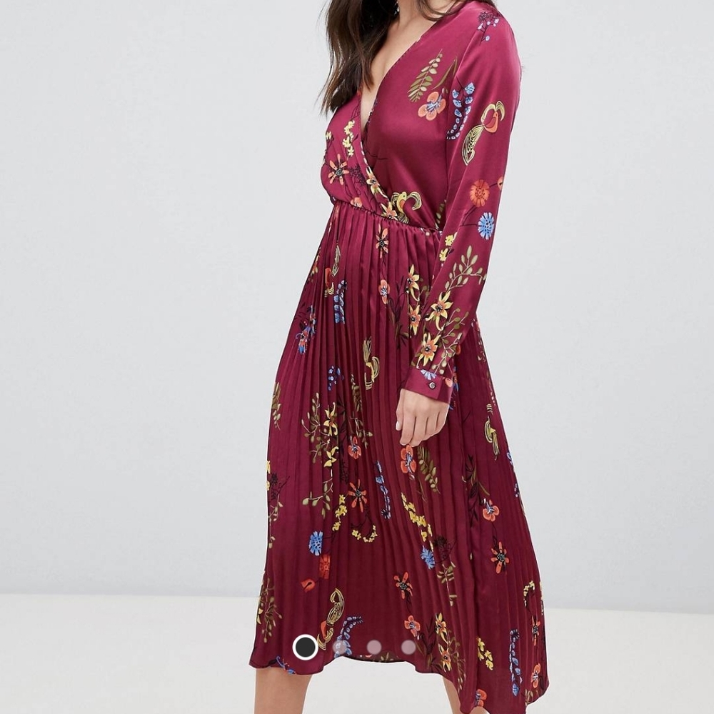 Satin floral dress